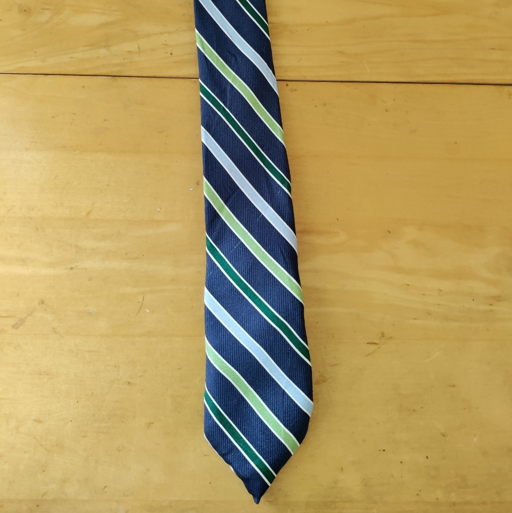 Chaps Blue and Green Striped Tie